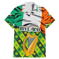 Ireland Family Matching Mermaid Dress and Hawaiian Shirt with Irish Flag Harp and Shamrock Pattern Design