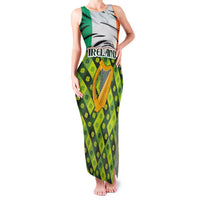 Ireland Family Matching Tank Maxi Dress and Hawaiian Shirt with Irish Flag Harp and Shamrock Pattern Design
