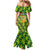 Ireland Mermaid Dress with Irish Flag Harp and Shamrock Pattern Design