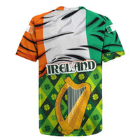 Ireland Rugby Jersey with Irish Flag Harp and Shamrock Pattern Design