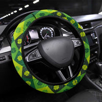 Ireland Steering Wheel Cover with Irish Flag Harp and Shamrock Pattern Design