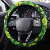Ireland Steering Wheel Cover with Irish Flag Harp and Shamrock Pattern Design