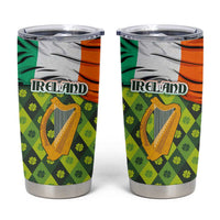 Ireland Tumbler Cup with Irish Flag Harp and Shamrock Pattern Design