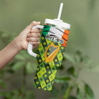 Ireland Tumbler With Handle with Irish Flag Harp and Shamrock Pattern Design