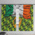 Ireland Window Curtain with Irish Flag Harp and Shamrock Pattern Design