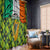 Ireland Window Curtain with Irish Flag Harp and Shamrock Pattern Design