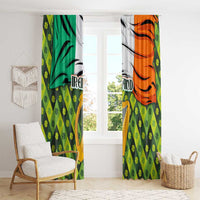 Ireland Window Curtain with Irish Flag Harp and Shamrock Pattern Design