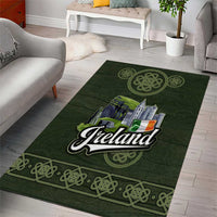Celtic Ireland Area Rug with Irish Flag Castle and Knotwork Design