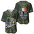 Celtic Ireland Baseball Jersey with Irish Flag Castle and Knotwork Design