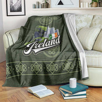 Celtic Ireland Blanket with Irish Flag Castle and Knotwork Design