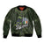 Celtic Ireland Bomber Jacket with Irish Flag Castle and Knotwork Design
