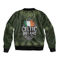 Celtic Ireland Bomber Jacket with Irish Flag Castle and Knotwork Design