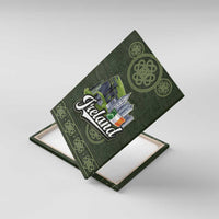 Celtic Ireland Canvas Wall Art with Irish Flag Castle and Knotwork Design