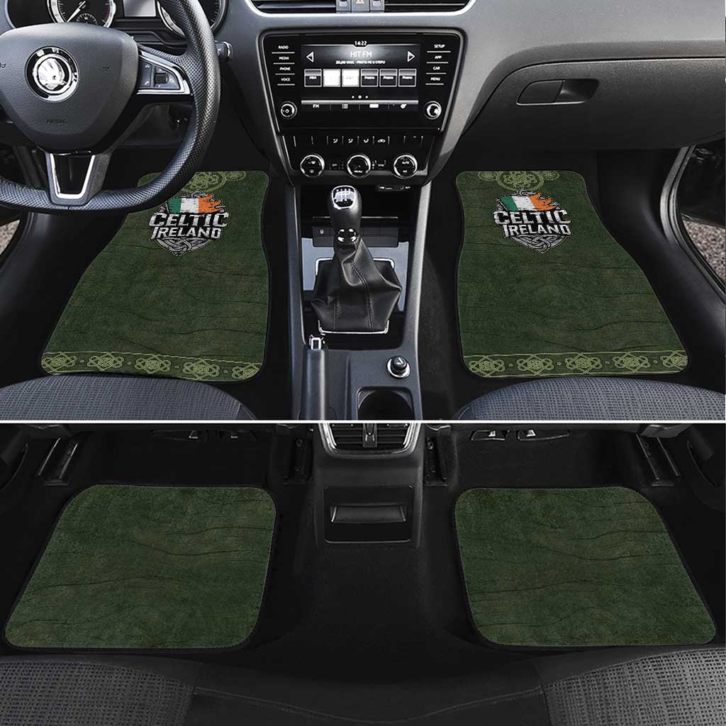 Celtic Ireland Car Mats with Irish Flag Castle and Knotwork Design