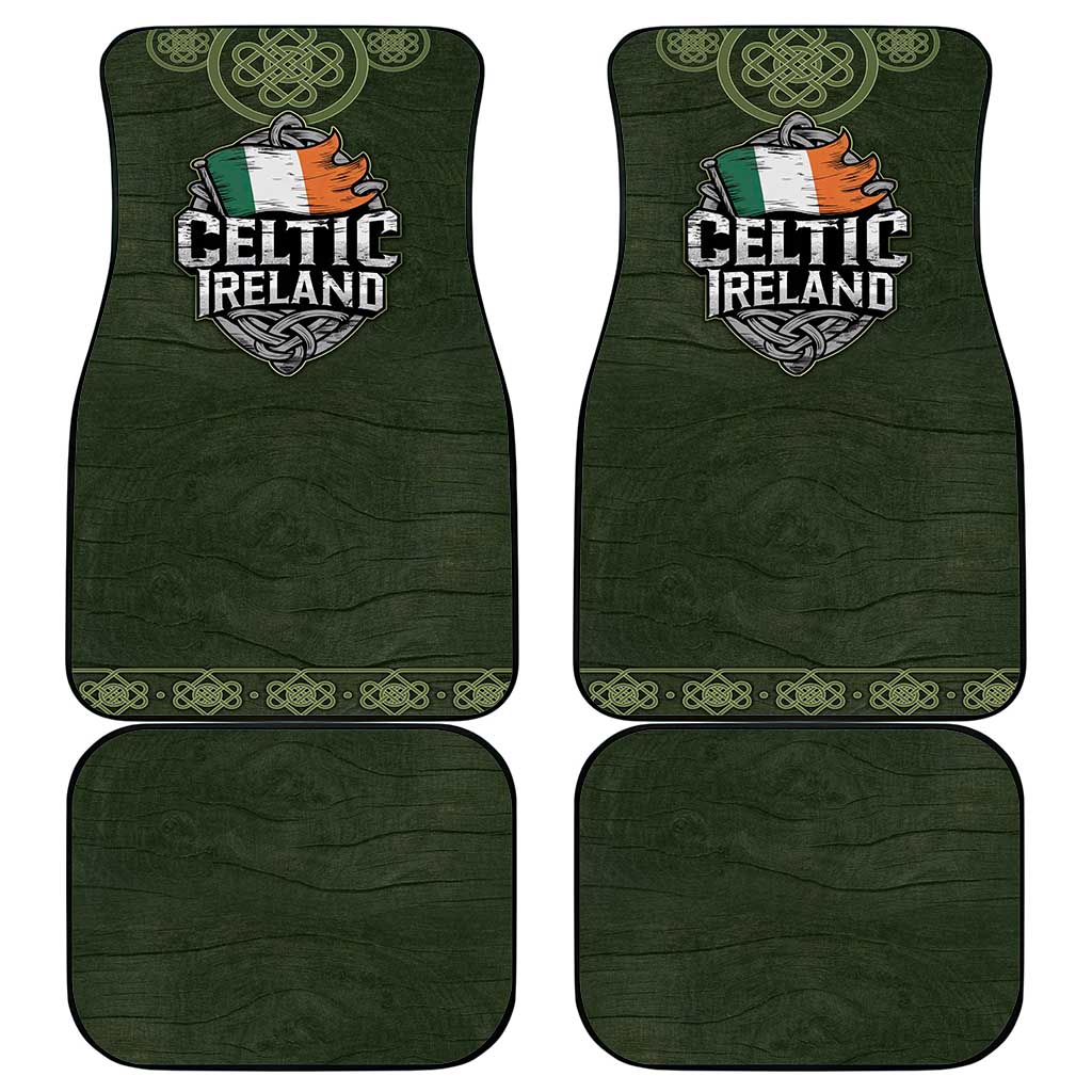 Celtic Ireland Car Mats with Irish Flag Castle and Knotwork Design