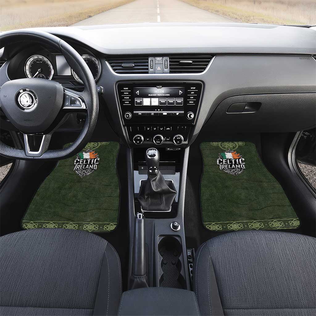 Celtic Ireland Car Mats with Irish Flag Castle and Knotwork Design