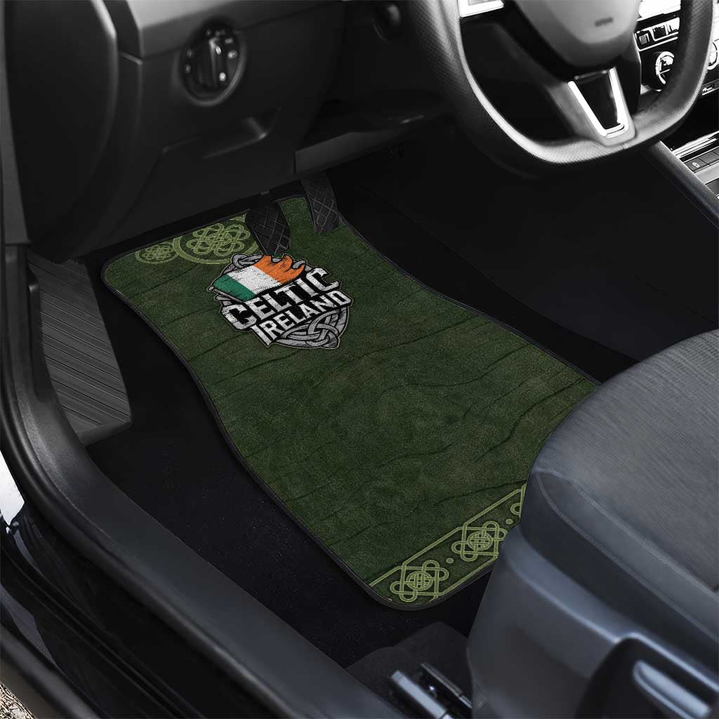 Celtic Ireland Car Mats with Irish Flag Castle and Knotwork Design