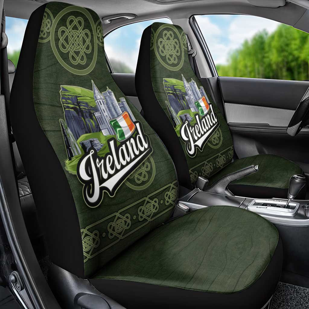 Celtic Ireland Car Seat Cover with Irish Flag Castle and Knotwork Design