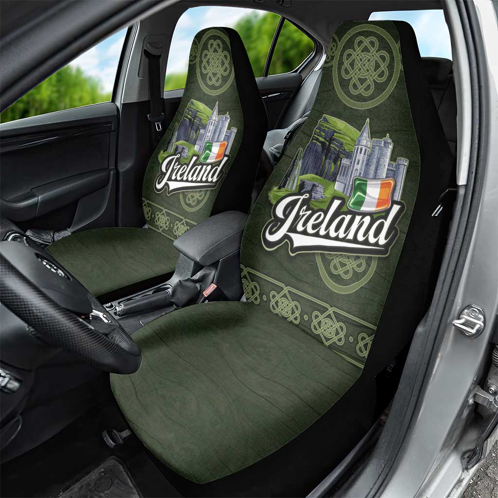 Celtic Ireland Car Seat Cover with Irish Flag Castle and Knotwork Design