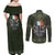 Celtic Ireland Couples Matching Off Shoulder Maxi Dress and Long Sleeve Button Shirt with Irish Flag Castle and Knotwork Design