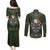 Celtic Ireland Couples Matching Puletasi and Long Sleeve Button Shirt with Irish Flag Castle and Knotwork Design