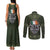 Celtic Ireland Couples Matching Tank Maxi Dress and Long Sleeve Button Shirt with Irish Flag Castle and Knotwork Design