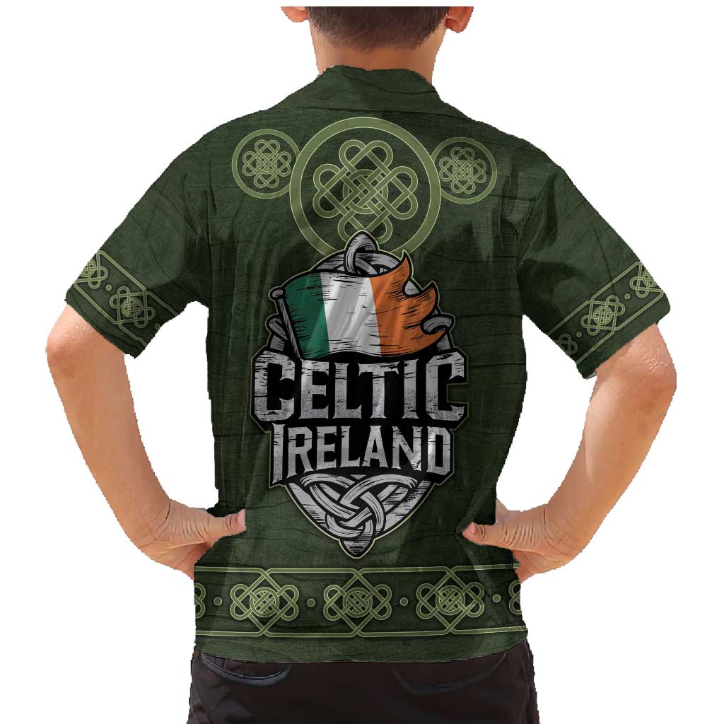Celtic Ireland Family Matching Mermaid Dress and Hawaiian Shirt with Irish Flag Castle and Knotwork Design