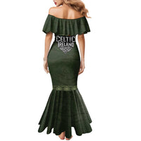 Celtic Ireland Family Matching Mermaid Dress and Hawaiian Shirt with Irish Flag Castle and Knotwork Design