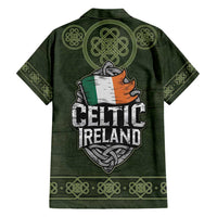 Celtic Ireland Family Matching Short Sleeve Bodycon Dress and Hawaiian Shirt with Irish Flag Castle and Knotwork Design