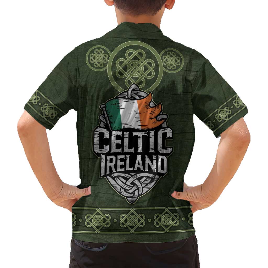 Celtic Ireland Family Matching Tank Maxi Dress and Hawaiian Shirt with Irish Flag Castle and Knotwork Design