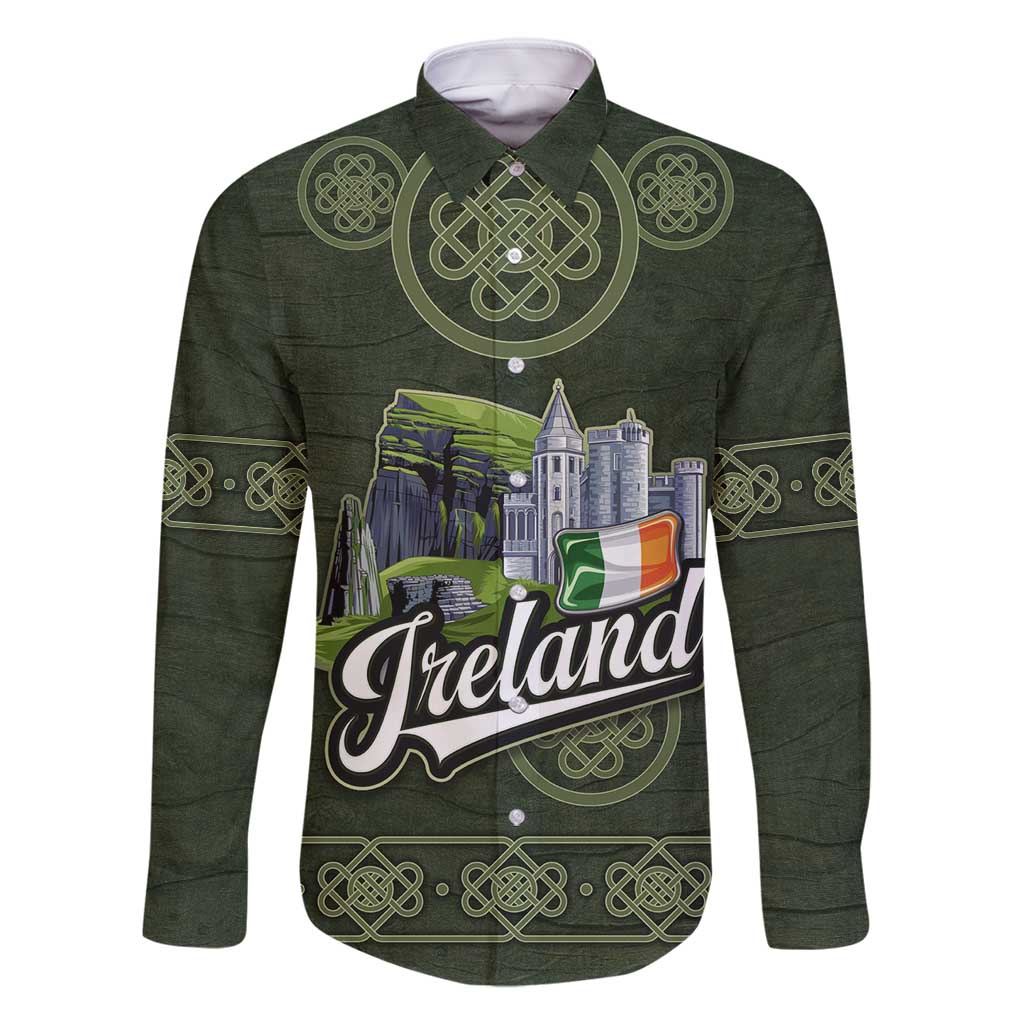 Celtic Ireland Family Matching Tank Maxi Dress and Hawaiian Shirt with Irish Flag Castle and Knotwork Design