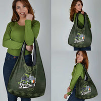 Celtic Ireland Grocery Bag with Irish Flag Castle and Knotwork Design