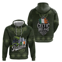 Celtic Ireland Hoodie with Irish Flag Castle and Knotwork Design