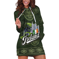 Celtic Ireland Hoodie Dress with Irish Flag Castle and Knotwork Design