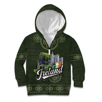 Celtic Ireland Kid Hoodie with Irish Flag Castle and Knotwork Design