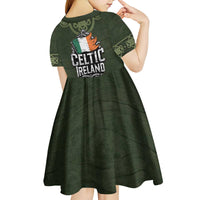 Celtic Ireland Kid Short Sleeve Dress with Irish Flag Castle and Knotwork Design