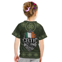 Celtic Ireland Kid T Shirt with Irish Flag Castle and Knotwork Design