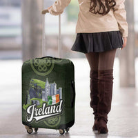 Celtic Ireland Luggage Cover with Irish Flag Castle and Knotwork Design