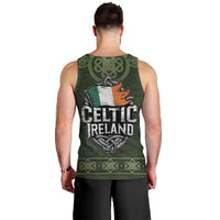 Celtic Ireland Men Tank Top with Irish Flag Castle and Knotwork Design