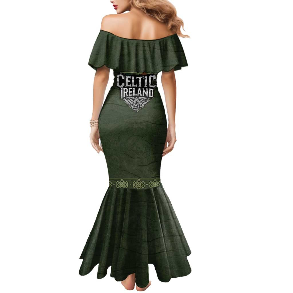 Celtic Ireland Mermaid Dress with Irish Flag Castle and Knotwork Design