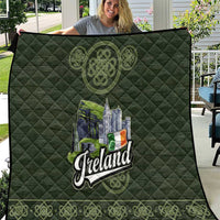 Celtic Ireland Quilt with Irish Flag Castle and Knotwork Design