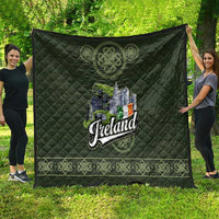 Celtic Ireland Quilt with Irish Flag Castle and Knotwork Design