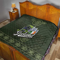 Celtic Ireland Quilt with Irish Flag Castle and Knotwork Design