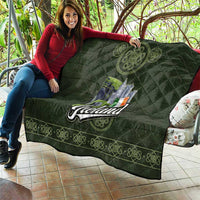Celtic Ireland Quilt with Irish Flag Castle and Knotwork Design