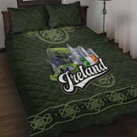 Celtic Ireland Quilt Bed Set with Irish Flag Castle and Knotwork Design