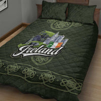 Celtic Ireland Quilt Bed Set with Irish Flag Castle and Knotwork Design