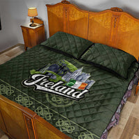 Celtic Ireland Quilt Bed Set with Irish Flag Castle and Knotwork Design