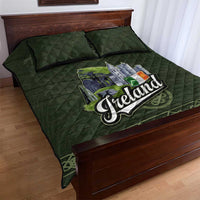 Celtic Ireland Quilt Bed Set with Irish Flag Castle and Knotwork Design