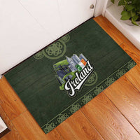 Celtic Ireland Rubber Doormat with Irish Flag Castle and Knotwork Design
