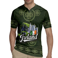 Celtic Ireland Rugby Jersey with Irish Flag Castle and Knotwork Design